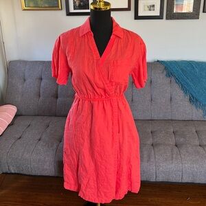 Athleta 100% linen wrap/Shirtdress.  Size 2